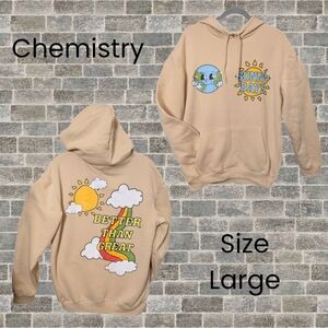 Chemistry Beige Graphic Hoodie - Large NWOT